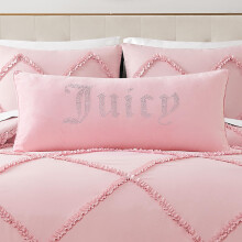 Juicy Couture Rectangle Decorative Accent Premium Reversible Throw Pillow Living Room and Bedroom D?cor 16""x36"" Light Pink