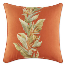 Tommy Bahama Throw Pillow Soft Cotton Bedding Stylish Tropical Home Decor 20 in x 20 in Birds of Paradise Orange