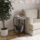 URBN Living (Grey) Slim Oval Sofa Side End Table with Magazine Holder Sling Rack Coffee Snacks Newspapers 4