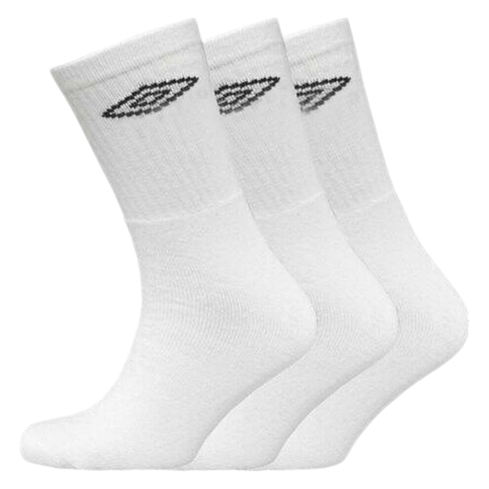 Umbro (, Uk6-8) Mens Socks 3 Pairs Lightweight Sports Sock White