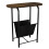URBN Living (Rustic Brown) Slim Oval Sofa Side End Table with Magazine Holder Sling Rack Coffee Snacks Newspapers 3