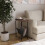 URBN Living (Rustic Brown) Slim Oval Sofa Side End Table with Magazine Holder Sling Rack Coffee Snacks Newspapers 4