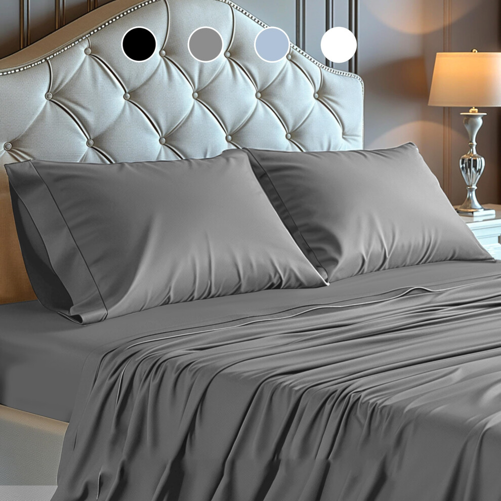 Simple Deluxe Queen Size 4 Piece Sheet  Lightweight Super Soft Easy Care Microfiber - Comfy Breathable  Cooling Bedding Sheets with Deep Poc-image-OPC-PFN9M27-NEW