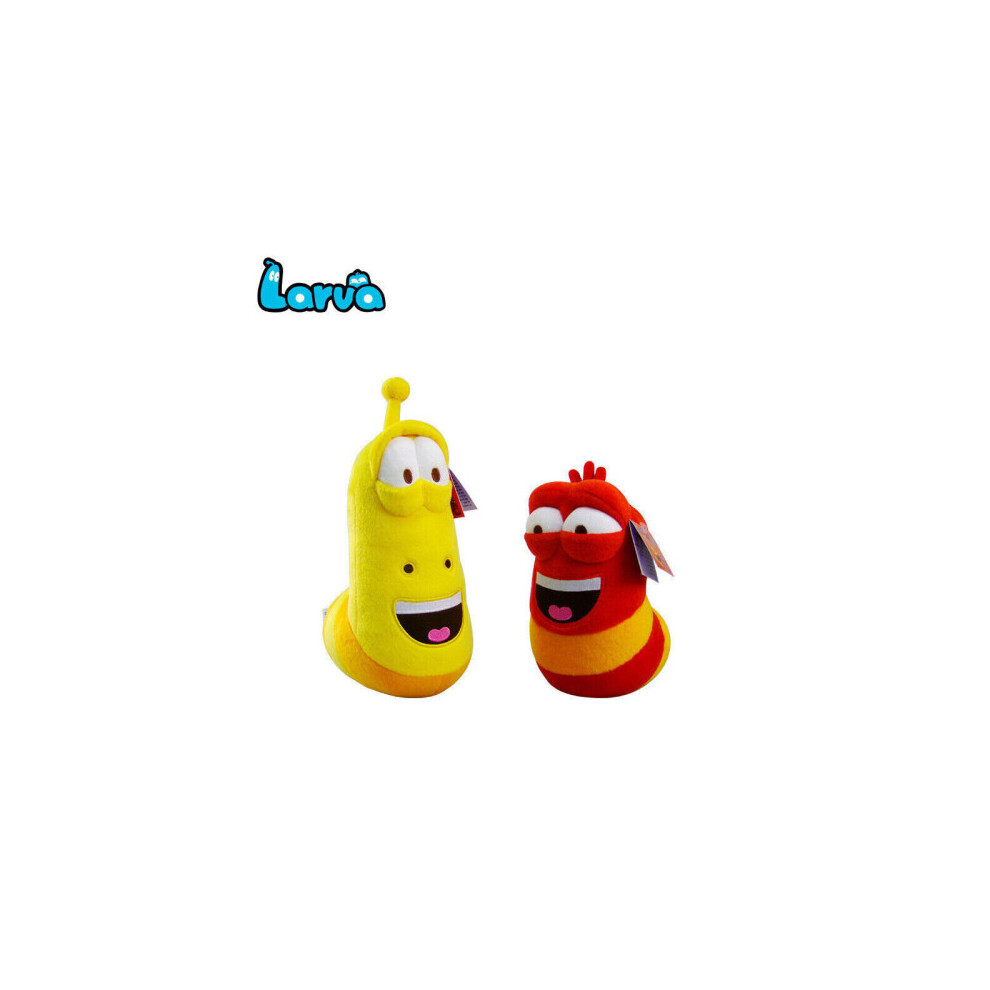 Bonxaif (2Pcs ( + Yellow), 9") Larva Plush Toys Action Figures Soft Stuffed Dolls Kids Gift Red/Yellow