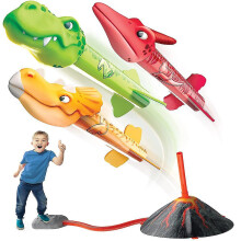 Pedal Launcher Cannon Flying Dinosaur Soaring Rocket Outdoor Kids Boys Toys