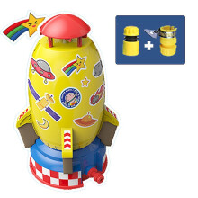 (Yellow) Small Flying Jet Rocket Water Toys Sprinkler Rocket Launcher, Holiday Garden Outdoor Water Spray Gift For Kids