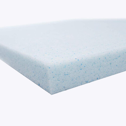 Lounj 2 polegadas RV Gel Memory Foam Mattress Topper King Short (72x75) Blue 2