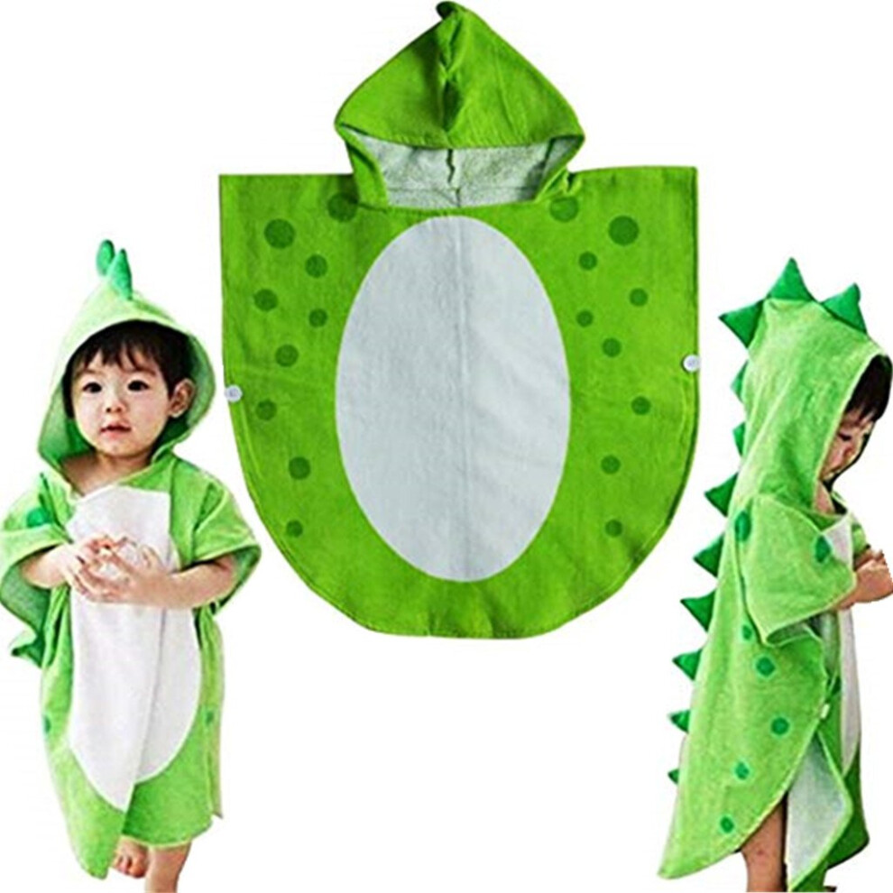 Kreomitxt Serviette de bain pour enfants Peignoir     capuche Poncho de plage Motif dinosaure pour enfants de 0     8 ans