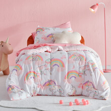 SLEEP ZONE Conjunto de Edredón Unicornio para Niñas Tamaño Full/Queen - Suave y Bonito