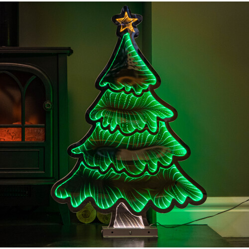 Snow Time 60cm Infinity Standing Christmas Tree on Metal Base with Green LEDs