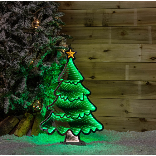Snow Time 60cm Infinity Standing Christmas Tree on Metal Base with Green LEDs 1