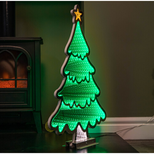 Snow Time 60cm Infinity Standing Christmas Tree on Metal Base with Green LEDs 2