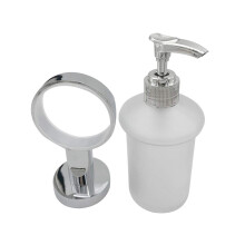 Soporte de pared para bomba dispensadora de lociσn y jabσn para lavabo de baρo con soporte de acero inoxidable SUS304