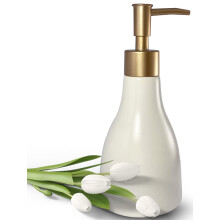 280 ml dispenser fr flytande tvl fr badrum med guldpump Dispenser fr disktvl fr kk Pfyllningsbar bnkskiva lotion dispenser Keramik vit h
