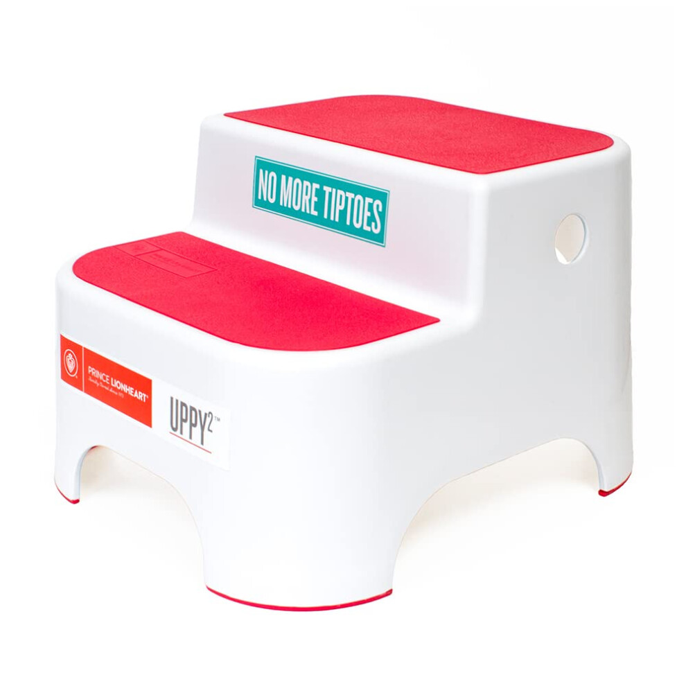 Prince Lionheart Dual Height UPPY2 Two Step Stool for Potty Training Kids and Toddlers to Wash Hands - Portable Non Slip Children and Toddle