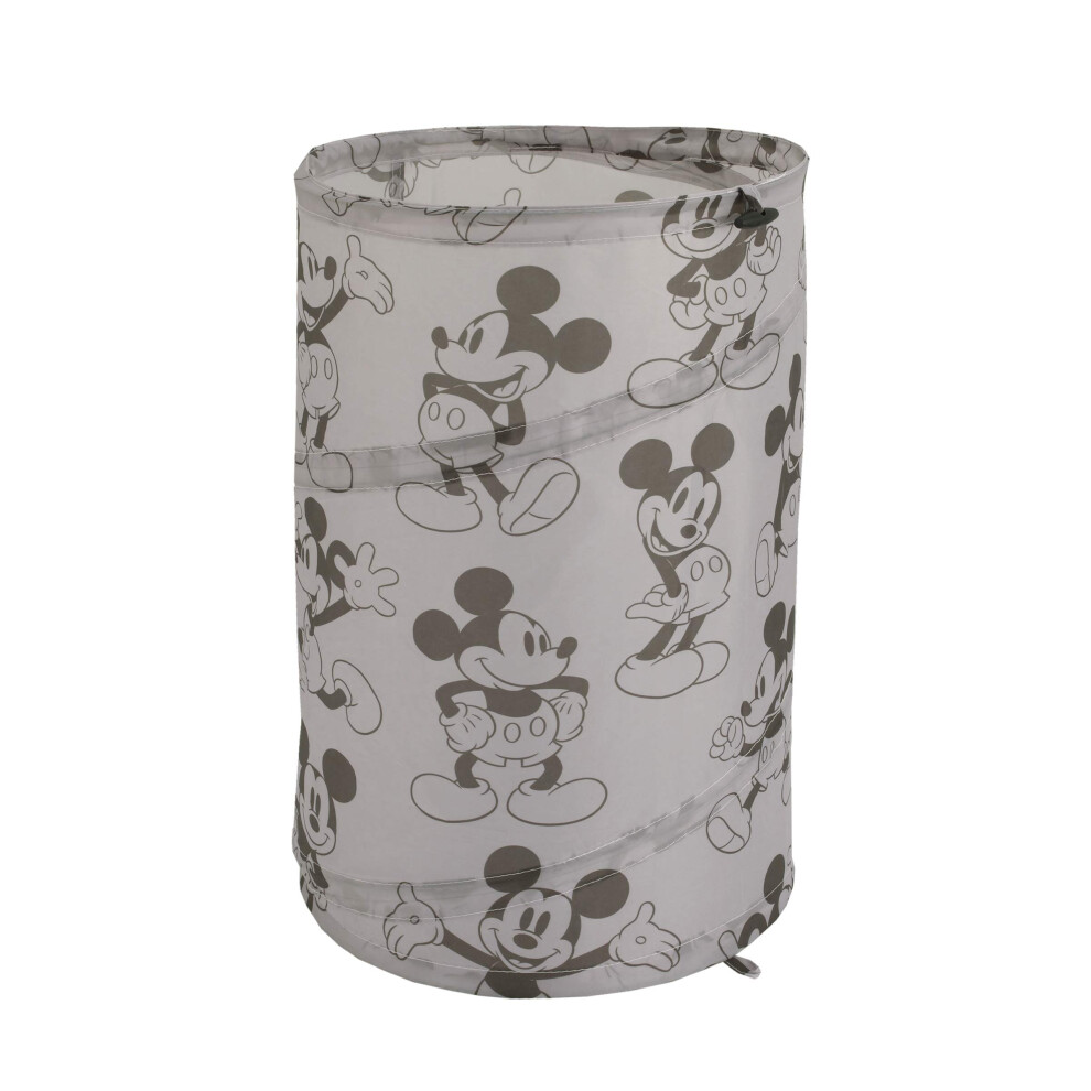 Disney Mickey Mouse Round Pop-Up Hamper  Grey/Black