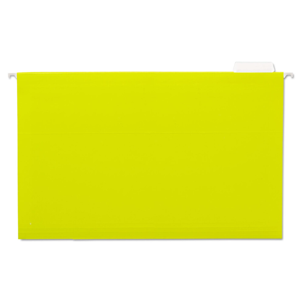 Universal UNV14219 1/5-Cut Tab Deluxe Bright Color Hanging File Folders - Legal Size  Yellow (25/Box)