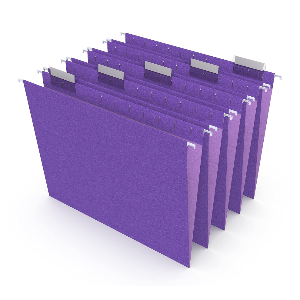 Staples 419200 Hanging File Folders 5 Tab Letter Size Purple 25/Box (419200)