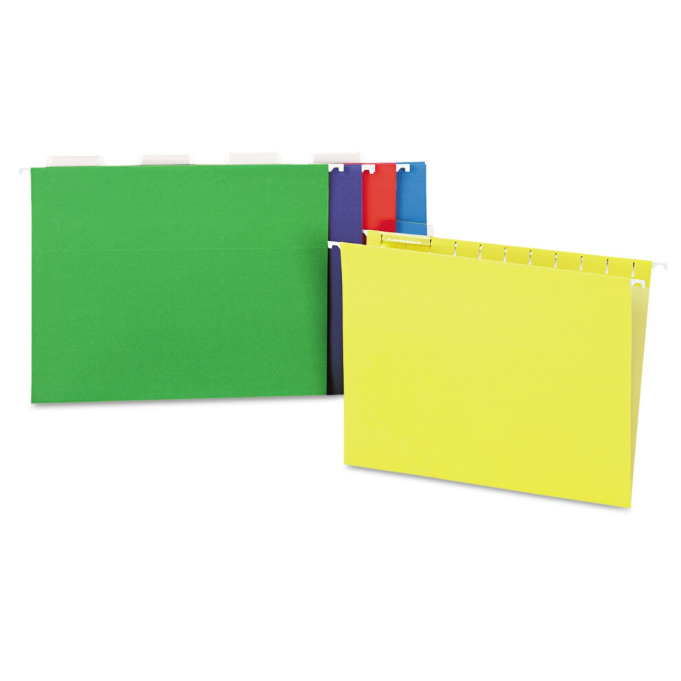 Universal 14121 Hanging File Folders  1/5 Tab  11 Point  Letter  Assorted Colors  25/Box