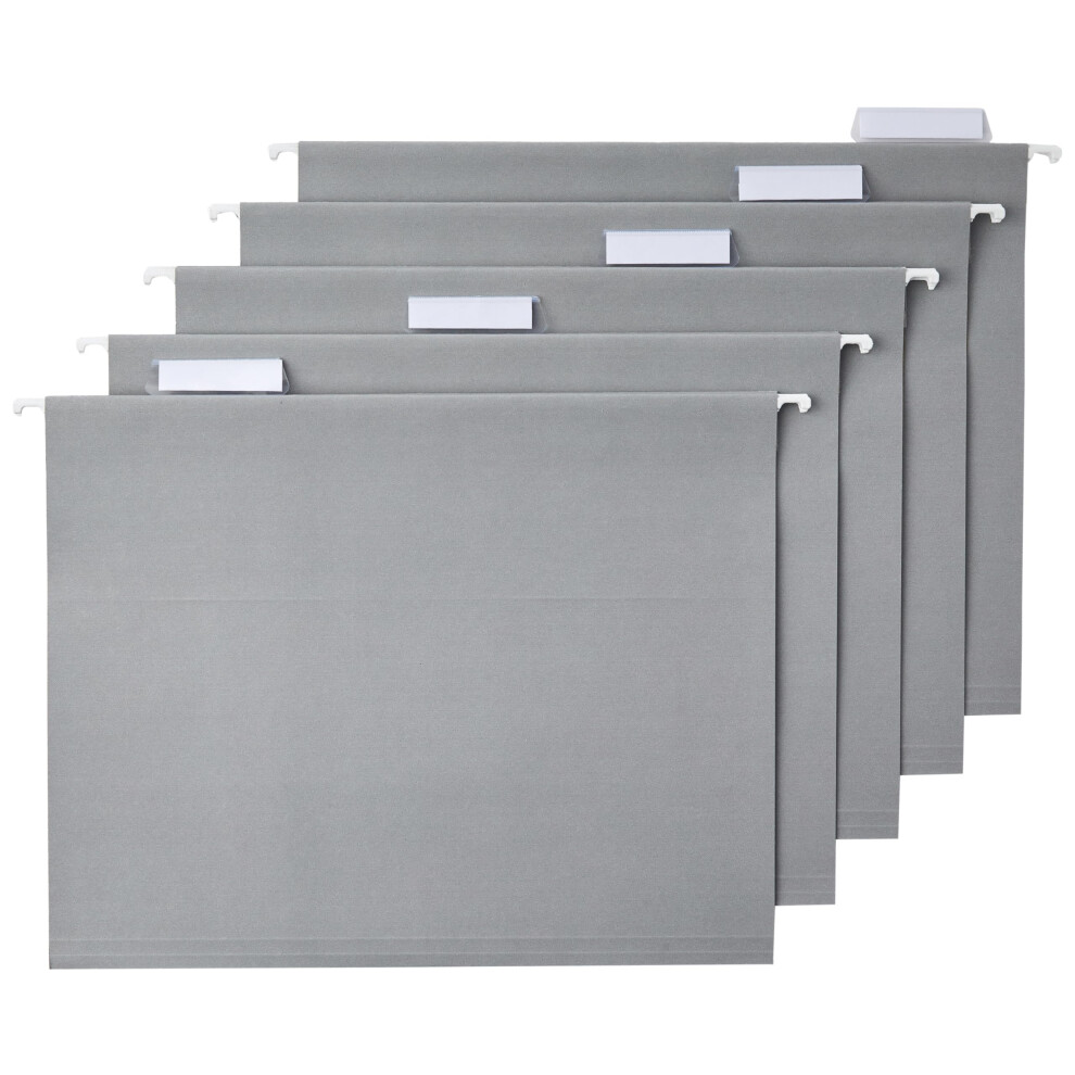 Amazon Basics Hanging File Folders  Letter Size  Gray  25-Pack