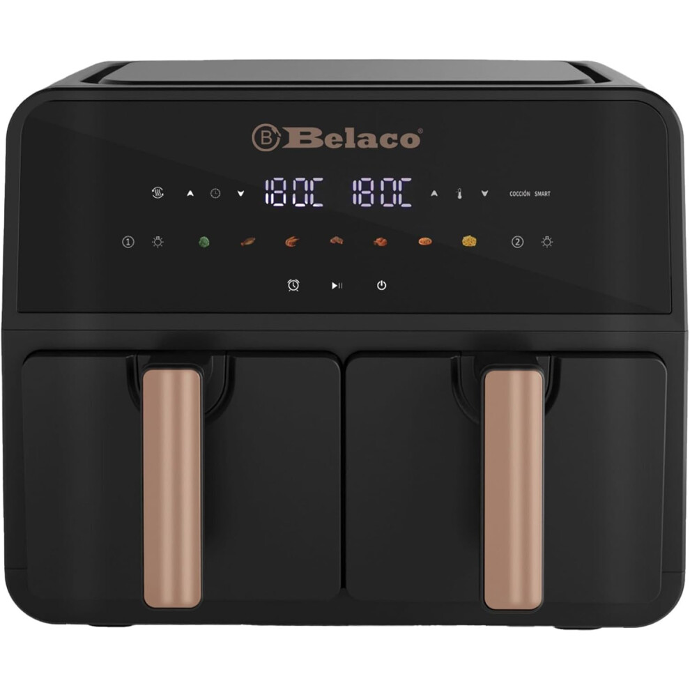 Belaco Air Fryer 9L Dual Zone Black