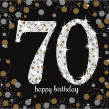 Celebration etincelante 70 Luncheon Multicolor Paper Napkins (6.5 """" x 6,5 """") - Pack de 16 design de qualite superieure et accrocheur - Perfect