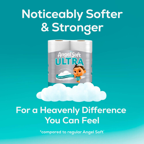 Angel Soft Ultra Χαρτί Υγρού, 6 Mega Ρολά = 24 Κανονικά Ρολά, 2 Ply 2