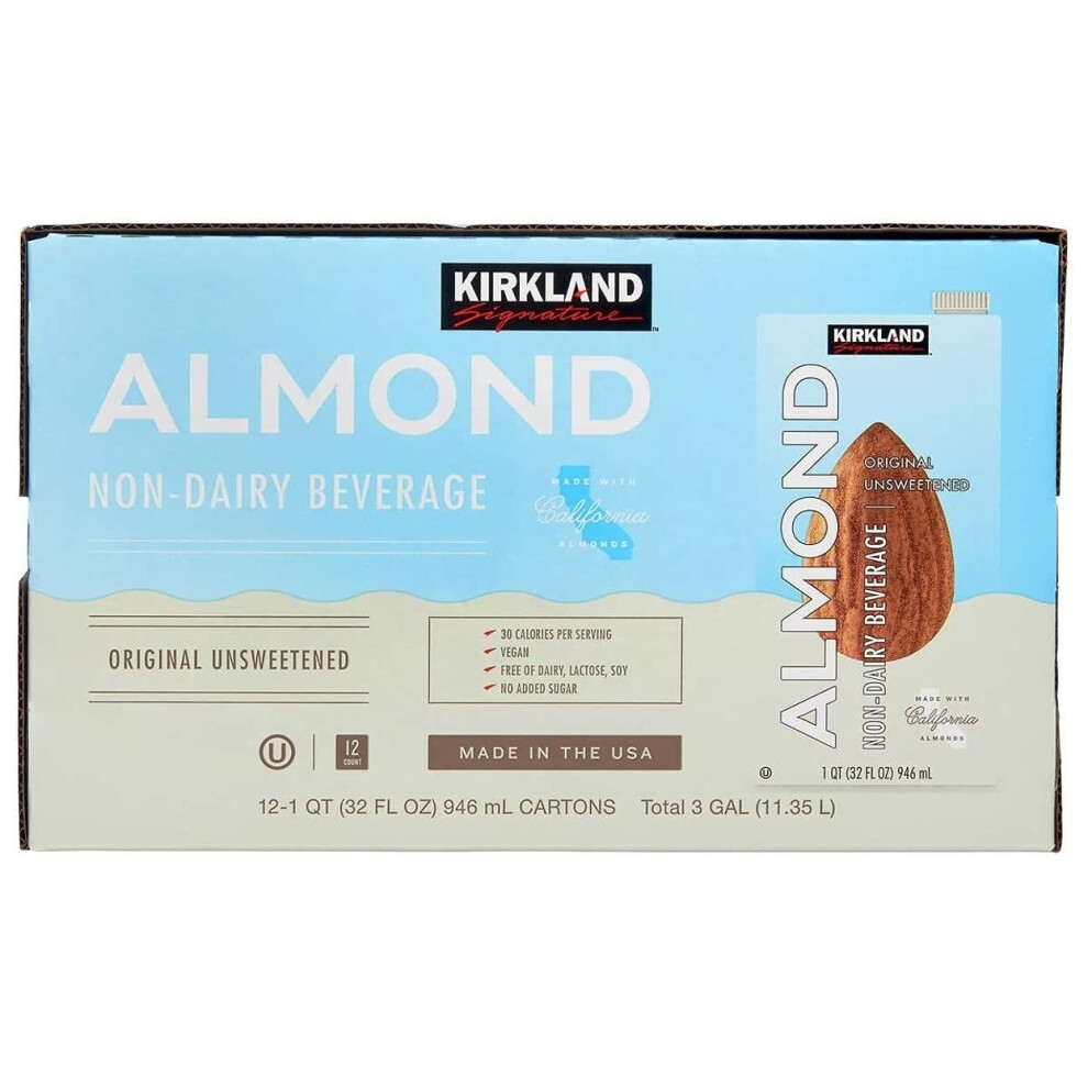 Kirkland Signature Almond Milk  32 Fluid Ounce (12 Count)