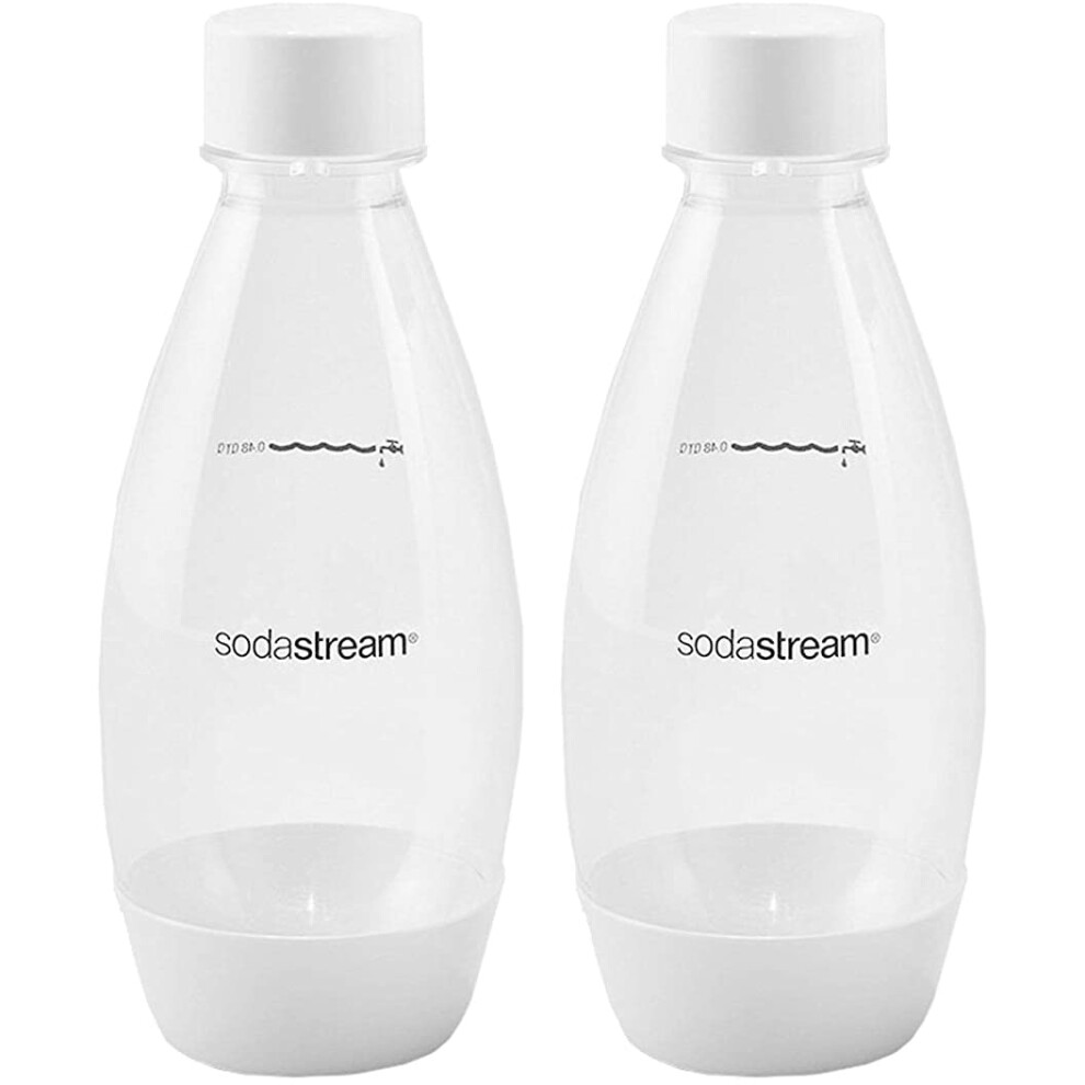 SodaStream 0.5L Twin Pack Dishwasher Safe Slim Bottle (White)