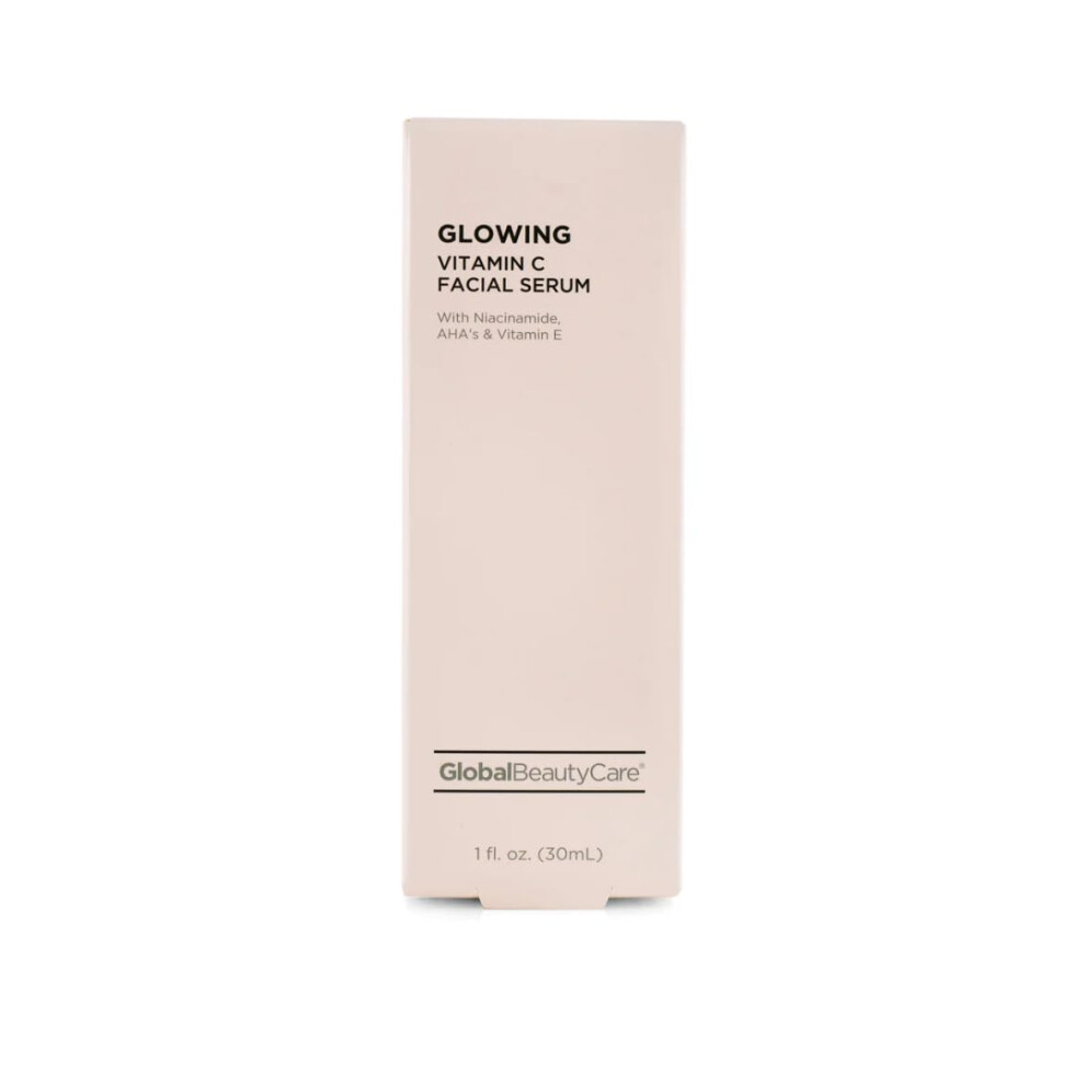 Global Beauty Care Glowing Vitamin C - Facial Serum with Niacinamide  AHA & Vitamin E 1fl oz 30ml