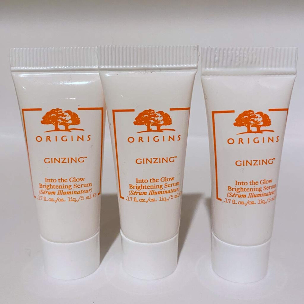 Lot of 3 Origins Ginzing into the Glow Brightening Serum mini 0.17 oz. 5ml  Total 15ml