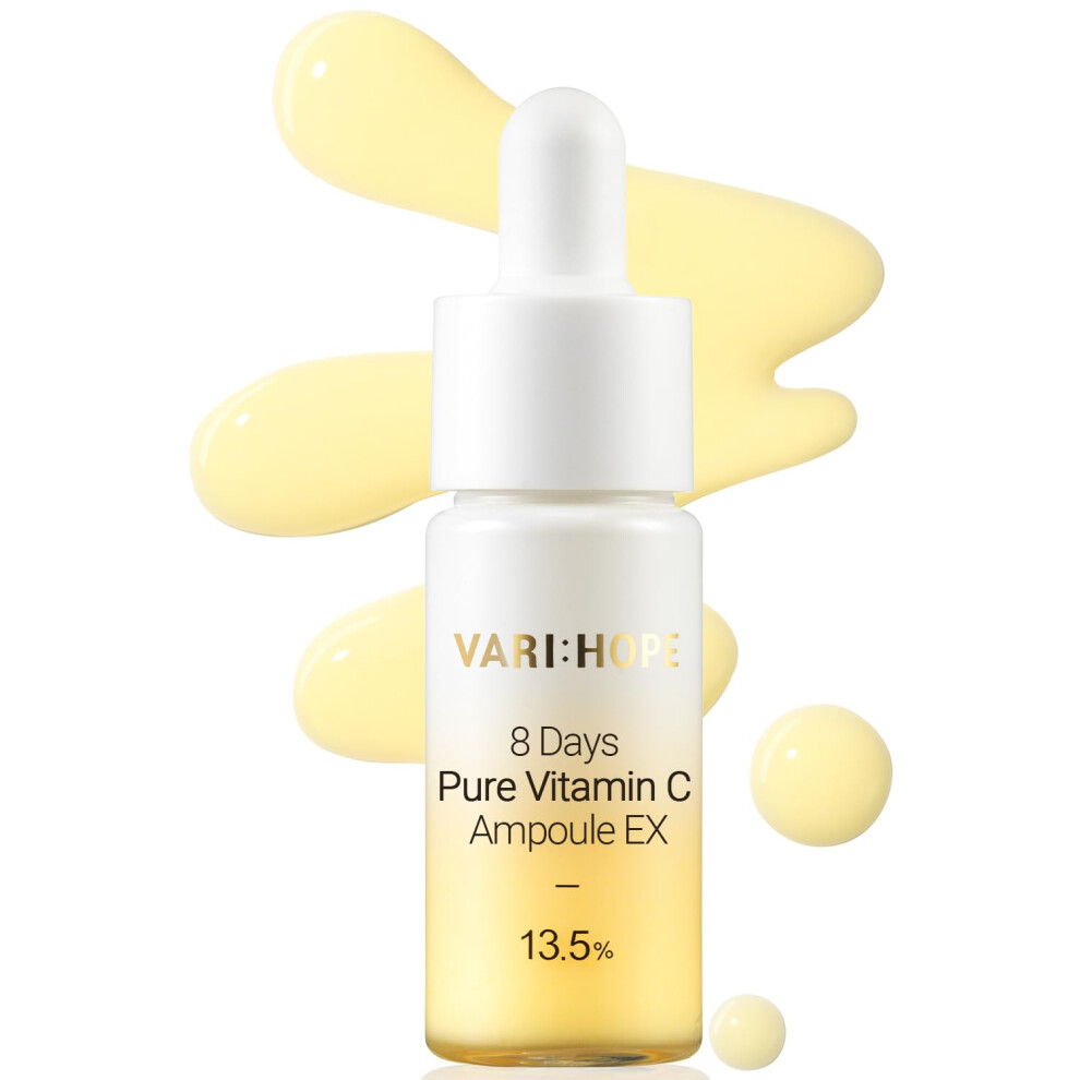 VARIHOPE 8 Days Vitamin C Serum (0.5oz) - Facial Serum for Dark Spots with Pure Face Ampoule. Korean Brightening  Glowing Skin Care.