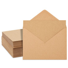 Beste papieren groeten 50 stuks blanco 5x7 notitiekaarten en enveloppen set bruine A7 notitiekaarten voor open wanneer brieven verjaardag vakantiegro