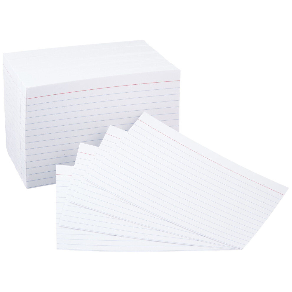 Amazon Basics Ruled Lined Index Note Cards  500 Count  5 Pack of 100  White  4 in x 6 in