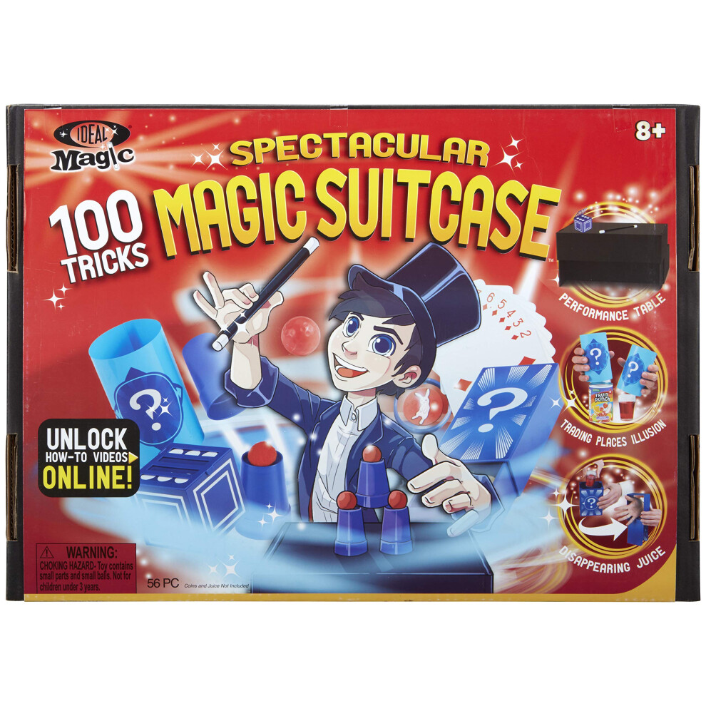 Ideal Magic Spectacular Magic Suitcase  Easy Way to Learn Magic Tricks with Props  Perfect for Beginner Magicians  Over 100 Tricks  For Ages