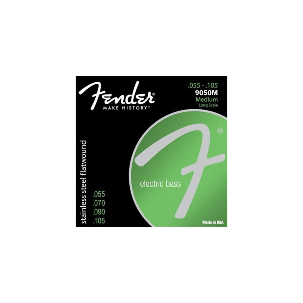 Fender 9050 Bass Strings  Stainless Steel Flatwound  9050M .055-.105