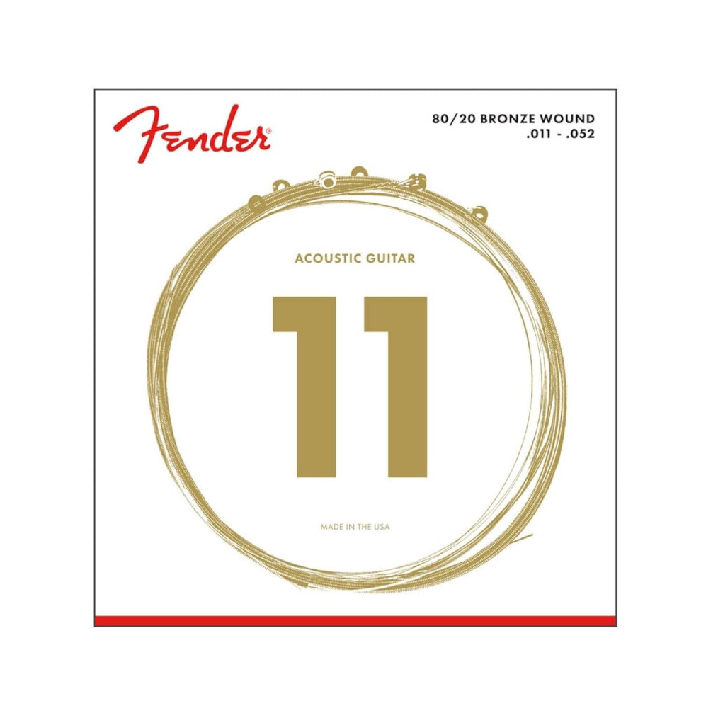 Fender 80/20 Bronze Acousitc Guitar Strings  Ball End  70CL .011-.052