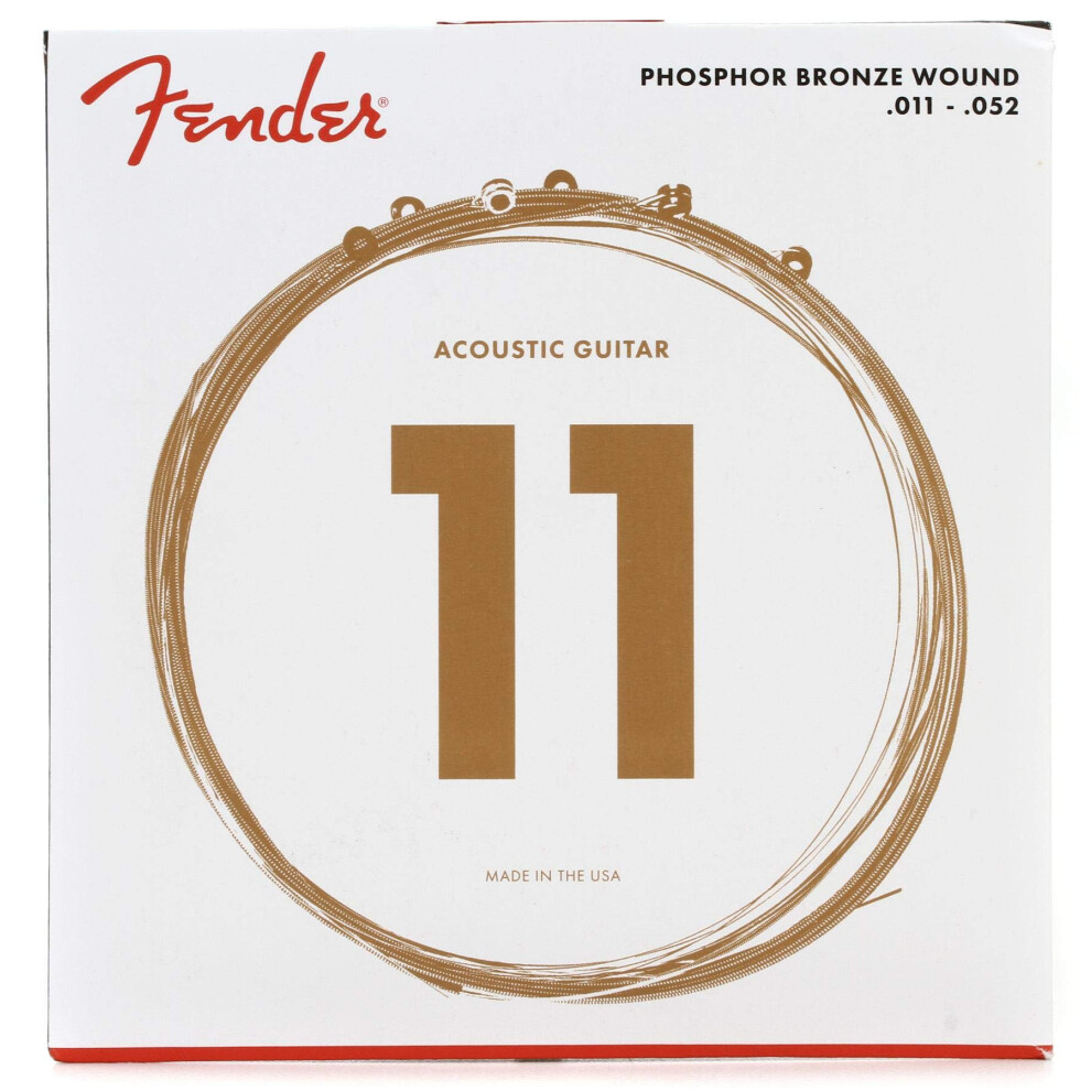 Fender Phosphor Bronze Acoustic Guitar Strings  Ball End  60CL .011-.052