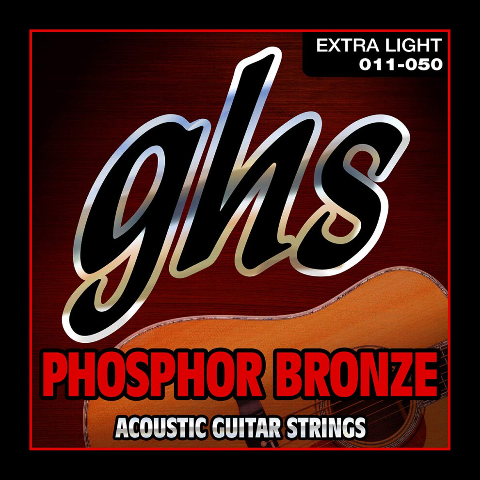GHS Strings S315 Phosphor Bronze Acoustic Guitar Strings Extra Light (.011-.050)