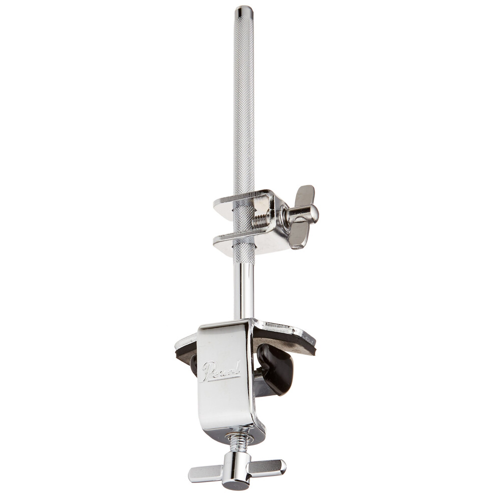 Pearl Bass Drum Hoop Mount Cowbell Holder with Non-Finish Marring Clamping Jaws and Height-Adjustable Cowbell and Percussion Accessory Clamp