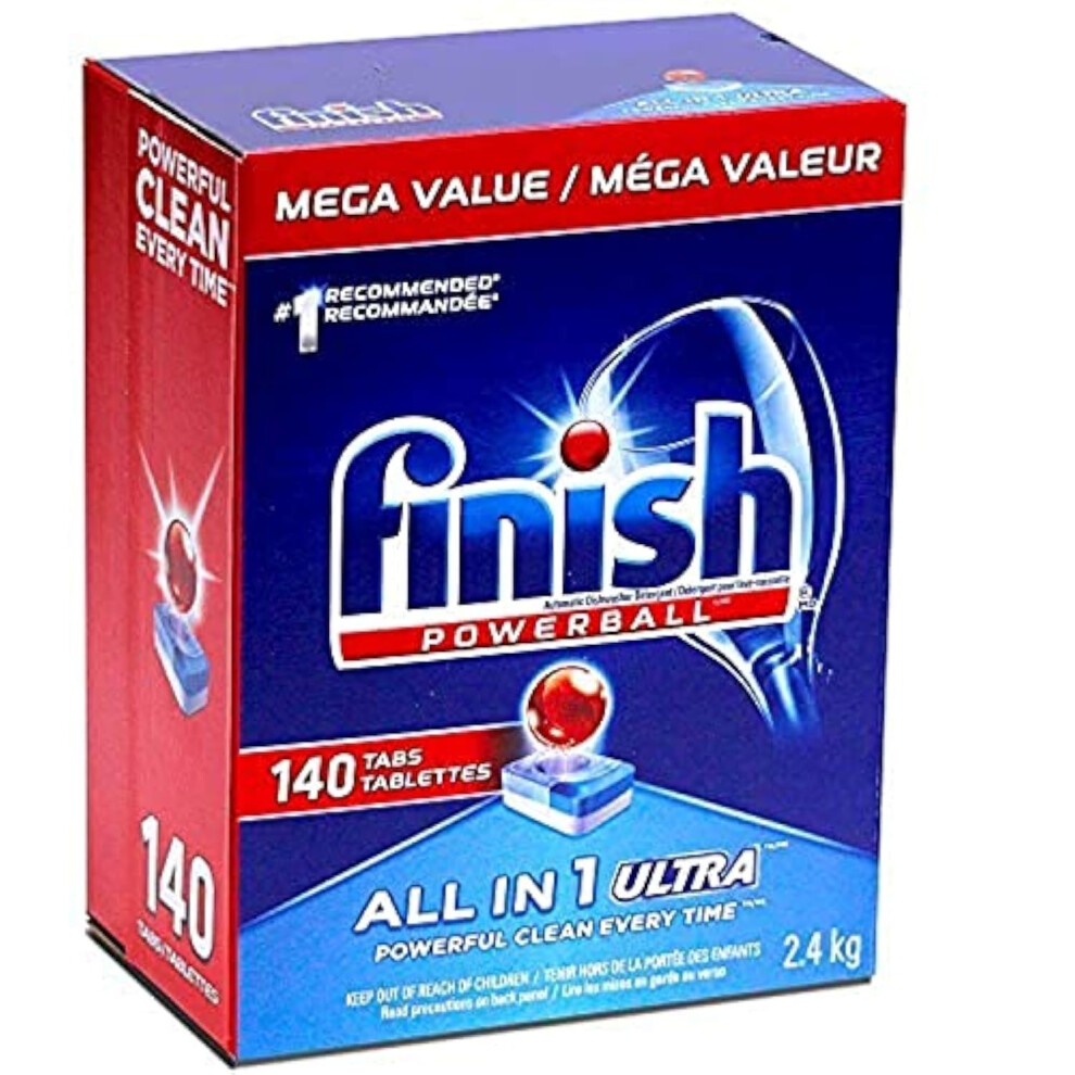 Finish Powerball Automatic Dishwasher Detergent  All in 1 Ultra Powerful Clean  2.4 KG - 140 Tabs