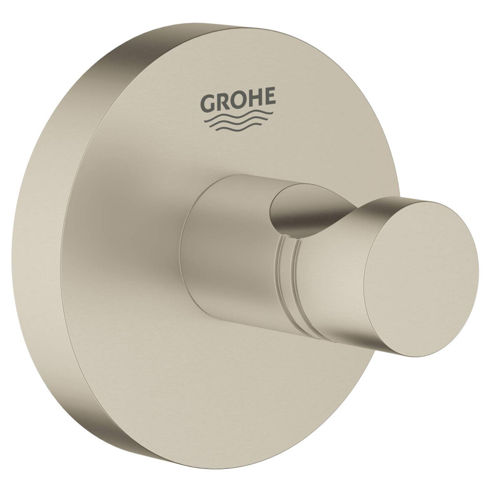 GROHE 40364EN1 Essentials Wall-Mounted Bathroom Robe Hook  Brushed Nickel Infinity Finish