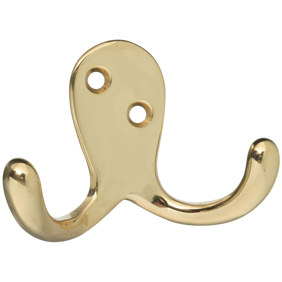 Stanley Hardware S804-030 CD80-4030 Double Prong Robe Hook in Bright Brass