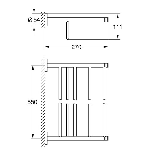 Grohe Grohe Essentials 22 In. Multi-Towel Rack 2