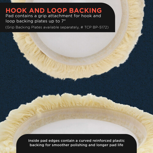 8" 100% Ull Hook & Loop Grip Poleringspad för Slipning och Polering 2