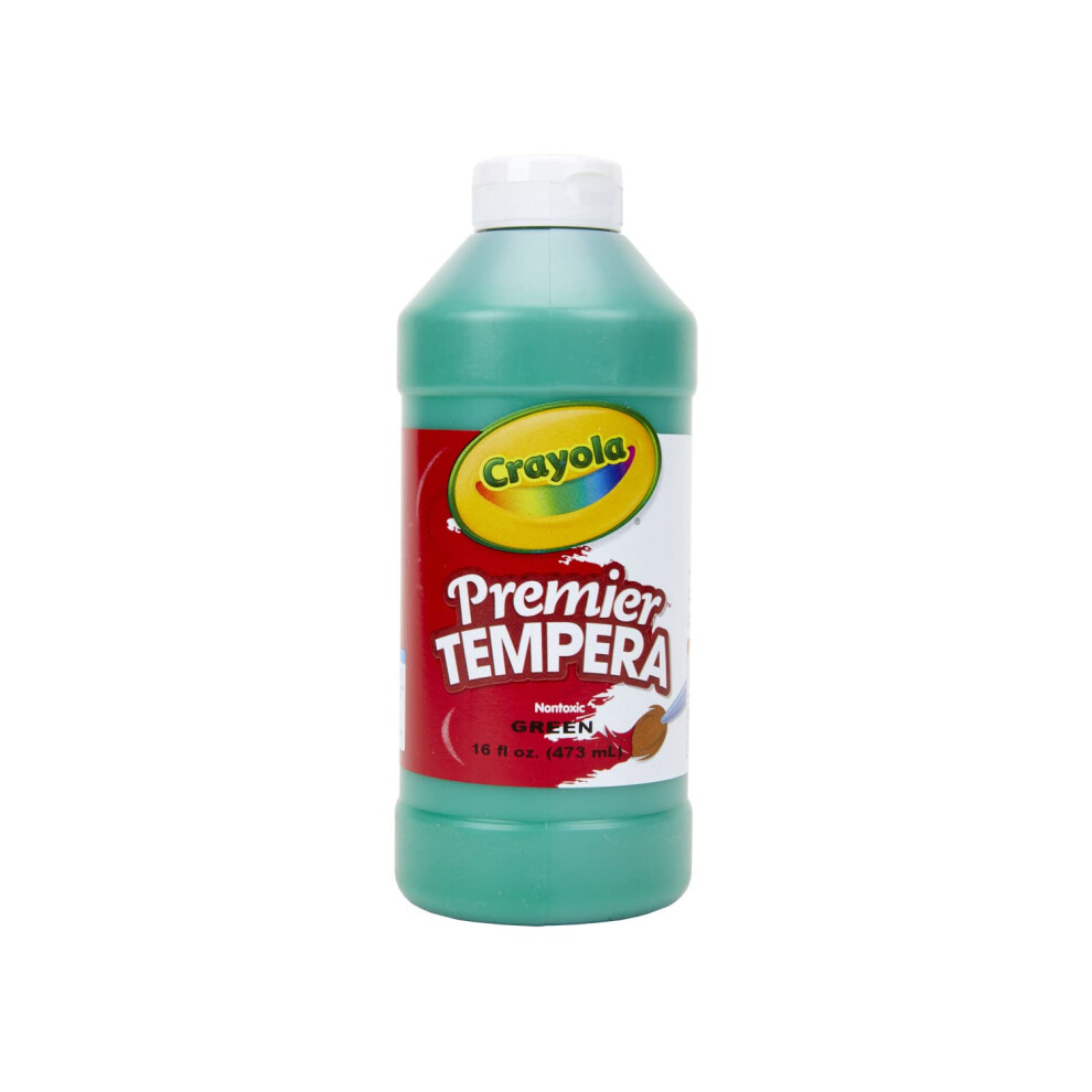 Crayola Premier Tempera Paint For Kids - Green (16oz)  Kids Classroom Supplies  Great For Arts & Crafts  Non Toxic  Easy Squeeze Bottle