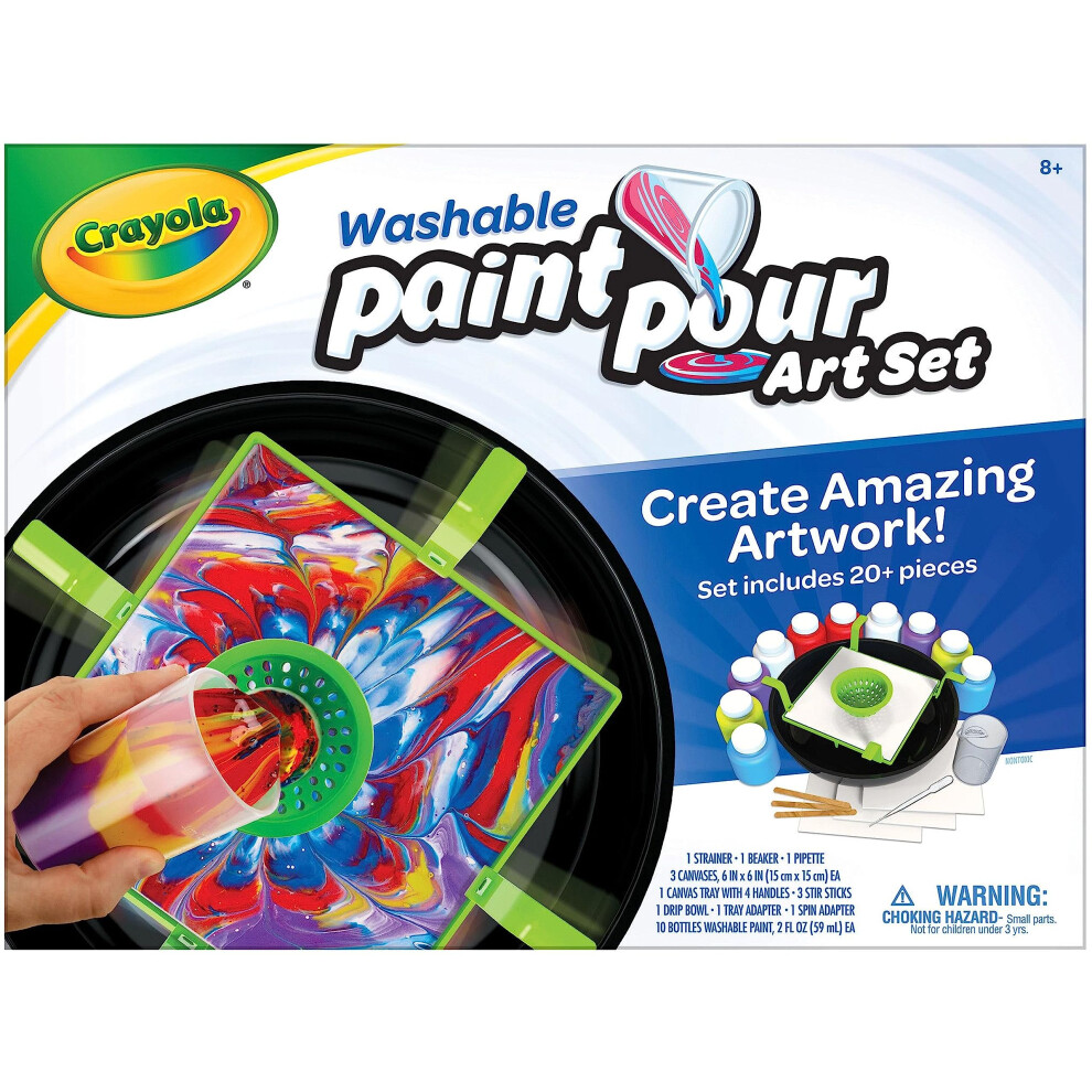 Crayola Washable Paint Pour Set  20pc Paint Set  Gift for Kids  8  9  10  11