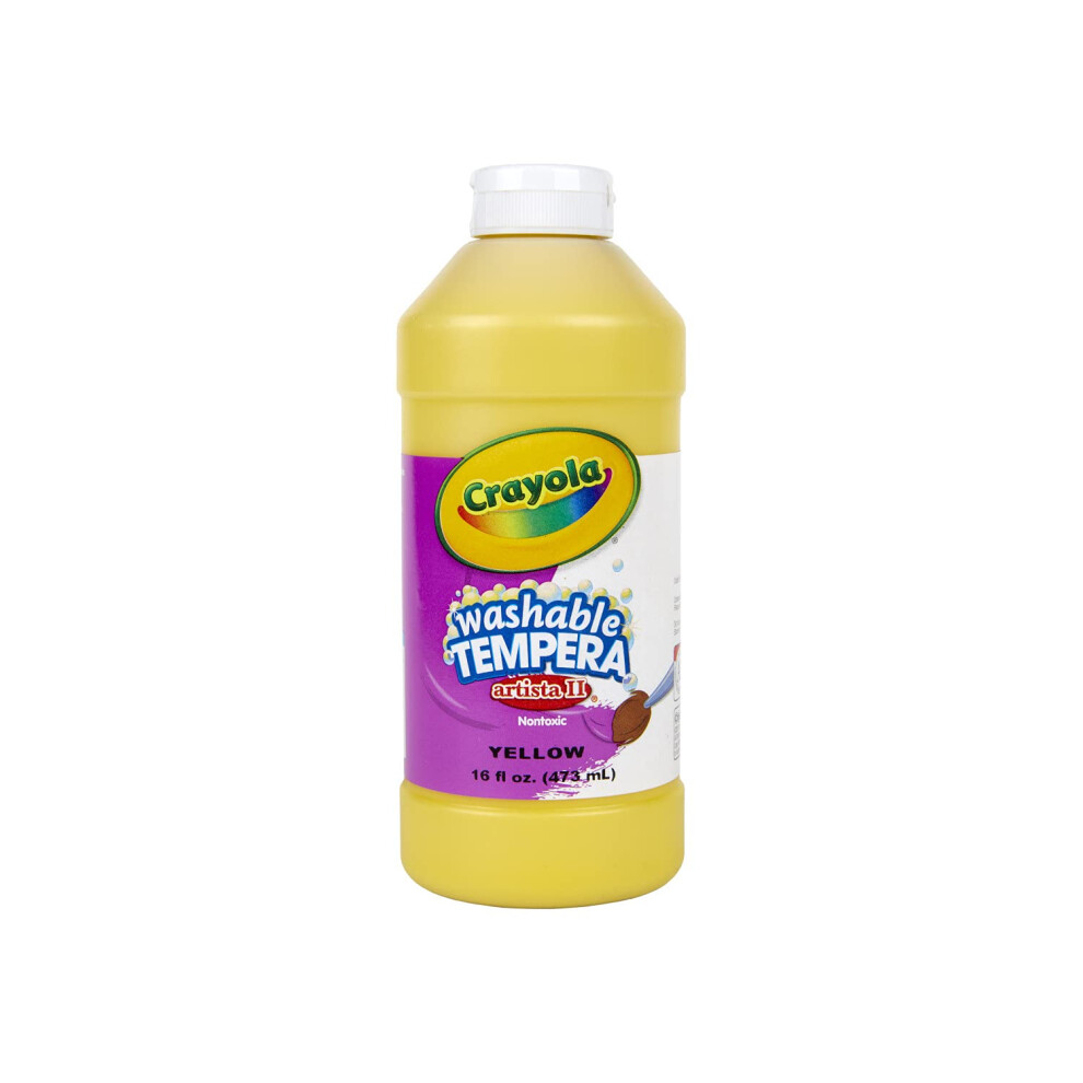 Crayola Artista II Washable Tempera Paint - Yellow (16oz)  Kids Arts & Crafts Supplies  Easy Squeeze Bottle  Nontoxic