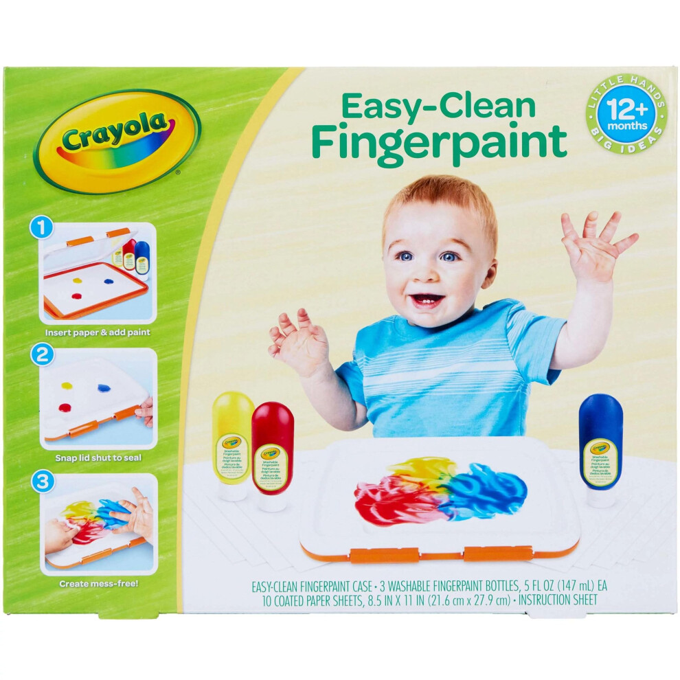 Crayola Washable Finger Paint Station  Less Mess Finger Paints for Toddlers  Sensory Toy  Toddler Activity  Gift for Toddler