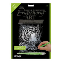 Royal Brush Silver Foil Engraving Art Kit 8""X10"" White Tiger